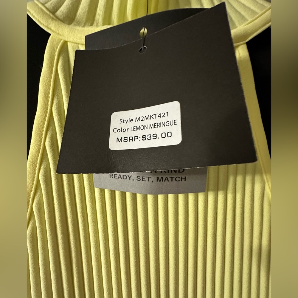 Marc New York. Andrew Marc High Neck Lemon Meringue Yellow Top. NWT!
Size: M - Picture 4 of 15